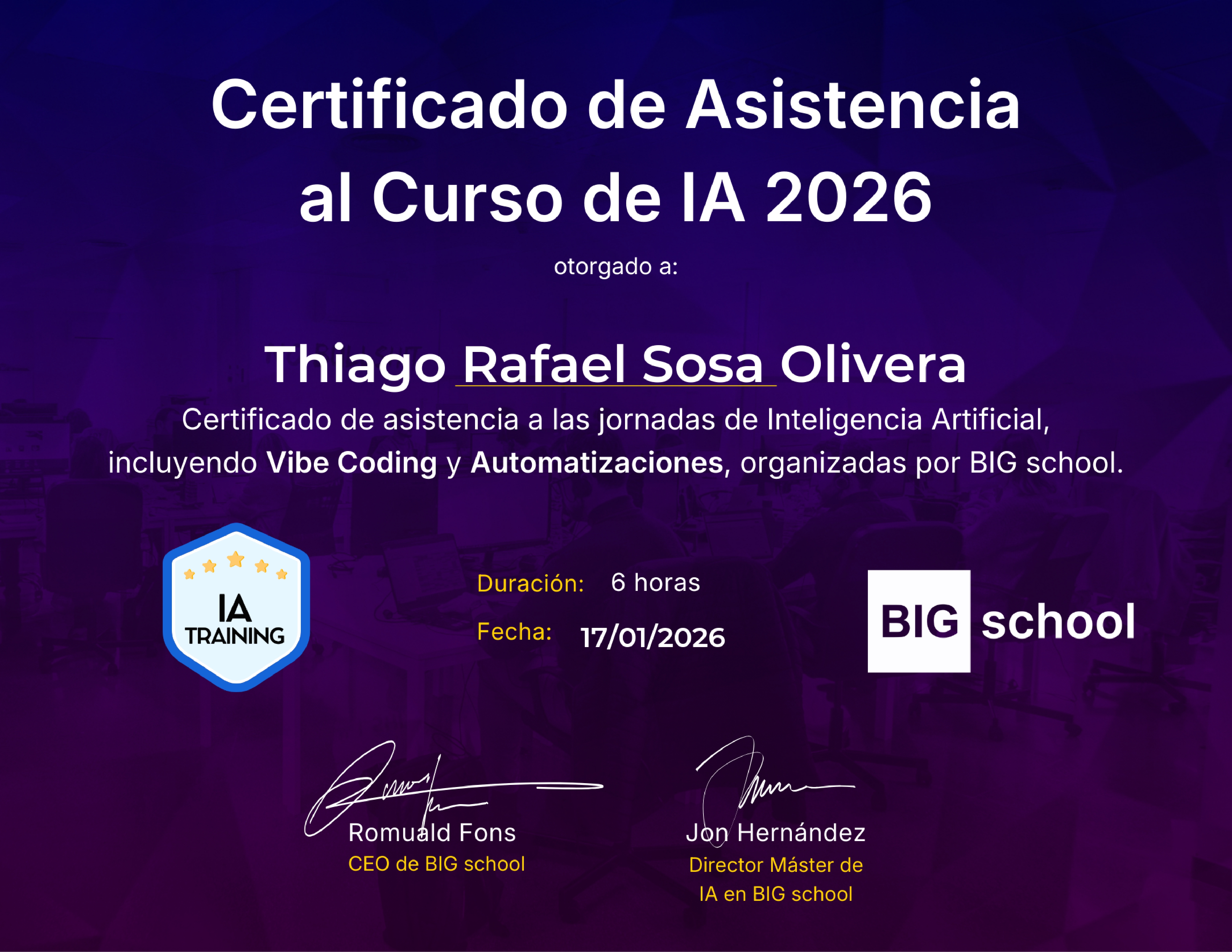 Certificado Thiago Rafael Sosa Olivera