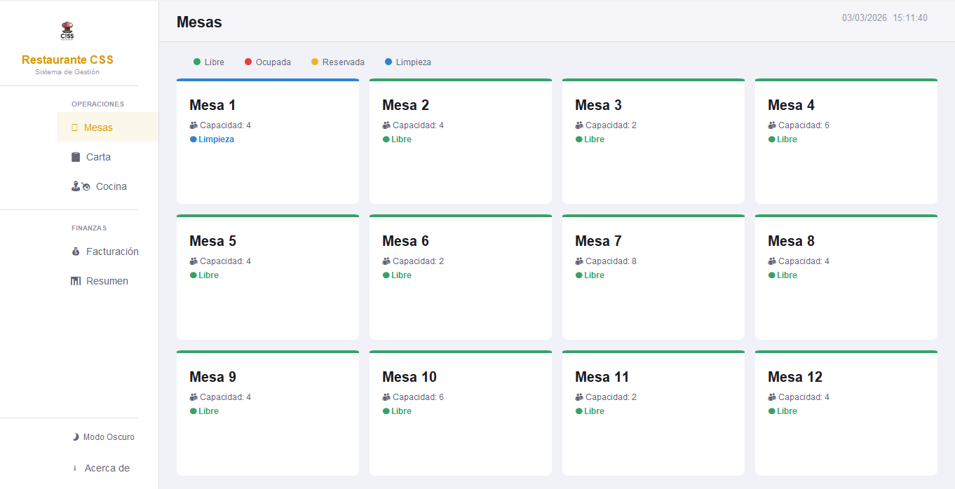 Sistema de Gestión de Restaurante